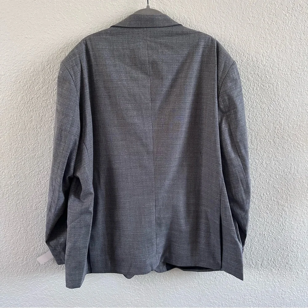 Stacy Adams Grey Plaid Suit Jacket Blazer Men's 52R New With Tags